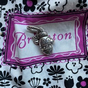 Brighton Winter Mitten Glove Charm Silver Tone With Small Rhinestones